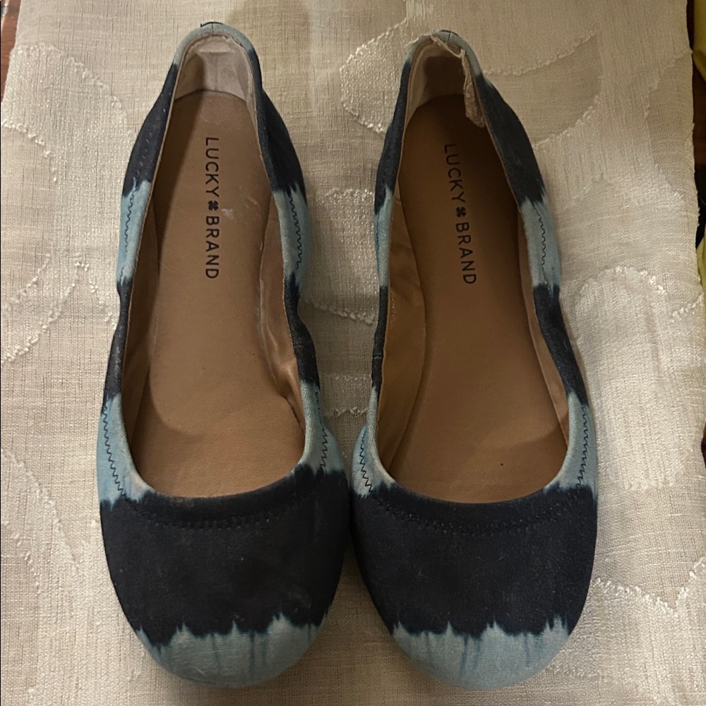 Lucky Brand Tie-Dye Blue Flats -Like New!